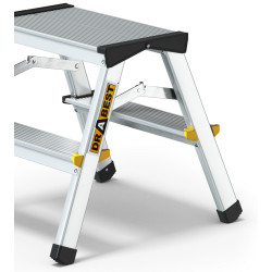 Hliníkové štafle 2x2 stupne obojstranné DRABEST DD2 PRO