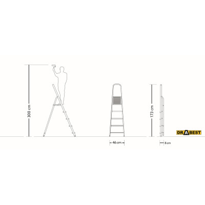 Oceľové schodíky 5 stupňov DRABEST STD5 HOME