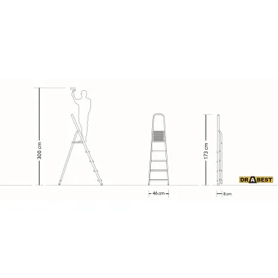 Oceľové schodíky 5 stupňov DRABEST STD5 HOME