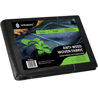 Agrotextília proti burine 3,2m x 10m, extra pevná, čierna SPRINGOS AG0031
