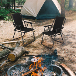 Záhradné kreslo SPRINGOS MALAGA čierne