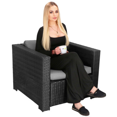 Ratanový set záhradného nábytku, čierny SPRINGOS COSTA DE BLANCA 5