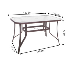 Záhradný stôl 120x70, hnedý SPRINGOS TOSCANA GF0076