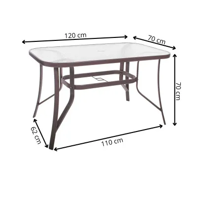 Záhradný stôl 120x70, hnedý SPRINGOS TOSCANA GF0076