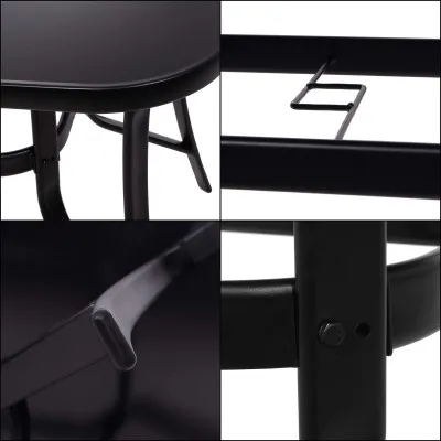 Záhradný stôl 120x70 SPRINGOS TOSCANA GF0077 čierny