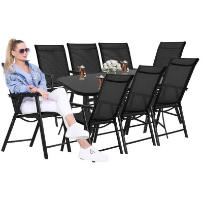 Záhradný stôl 120x70 SPRINGOS TOSCANA GF0077 čierny