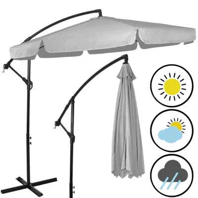 Záhradný slnečník 290 cm, svetlo šedý SPRINGOS CASABLANCA GU0042