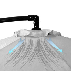 Záhradný slnečník 290 cm, svetlo šedý SPRINGOS CASABLANCA GU0042