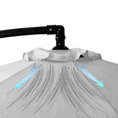 Záhradný slnečník 290 cm, svetlo šedý SPRINGOS CASABLANCA GU0042