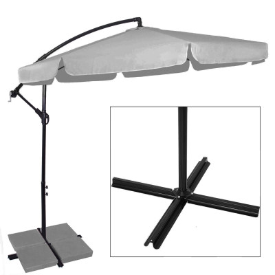 Záhradný slnečník 290 cm, svetlo šedý SPRINGOS CASABLANCA GU0042