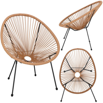 Ratanové záhradné kreslo hnedé SPRINGOS LOA GF0084