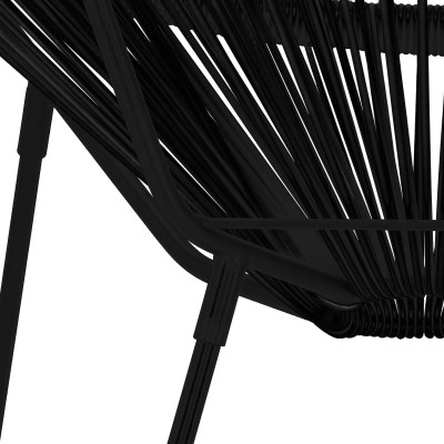 Ratanové záhradné kreslo čierne SPRINGOS LOA GF0085