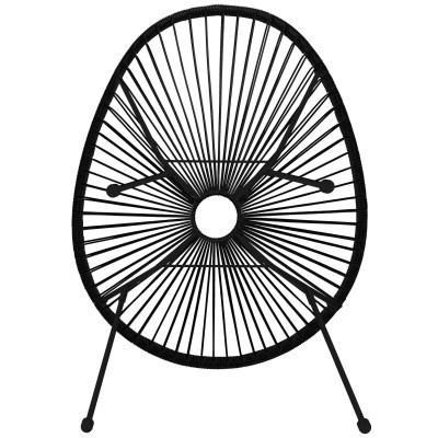 Ratanové záhradné kreslo čierne SPRINGOS LOA GF0085