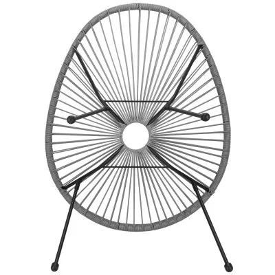 Ratanové záhradné kreslo šedé SPRINGOS LOA GF0086