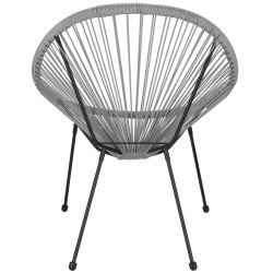 Ratanové záhradné kreslo šedé SPRINGOS LOA GF0086