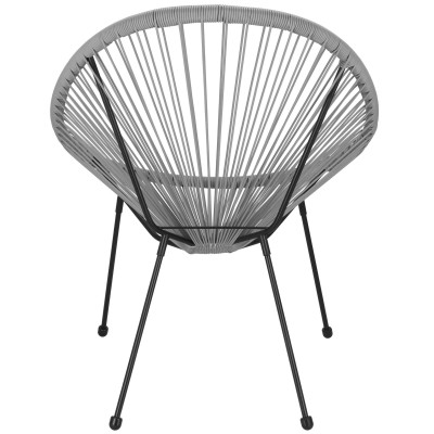 Ratanové záhradné kreslo šedé SPRINGOS LOA GF0086