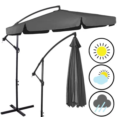 Záhradný slnečník 290 cm, grafitový SPRINGOS CASABLANCA GU0041