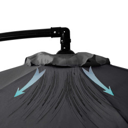 Záhradný slnečník 290 cm, grafitový SPRINGOS CASABLANCA GU0041