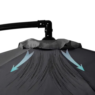 Záhradný slnečník 290 cm, grafitový SPRINGOS CASABLANCA GU0041