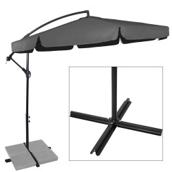 Záhradný slnečník 290 cm, grafitový SPRINGOS CASABLANCA GU0041