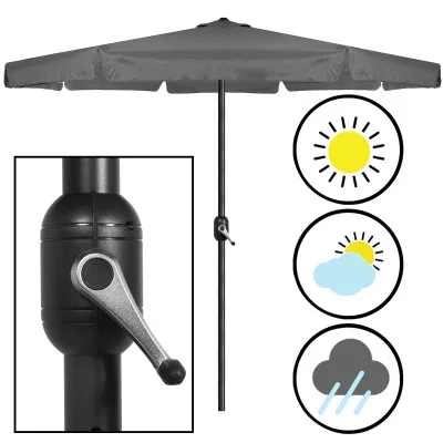 Záhradný slnečník 400 cm SPRINGOS GU0040 tmavo šedý