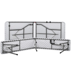 Pivný set pre 8 osôb 180x75 cm SPRINGOS GF0099 biely