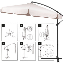 Záhradný slnečník 290 cm, krémový SPRINGOS MALTA GU0045