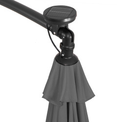 Záhradný slnečník s ľad osvetlením 290 cm, šedý SPRINGOS ATENA GU0046