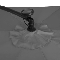 Záhradný slnečník s ľad osvetlením 290 cm, šedý SPRINGOS ATENA GU0046