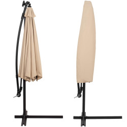 Záhradný slnečník s ľad osvetlením 290 cm, béžový SPRINGOS ATENA GU0047