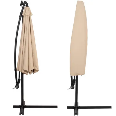 Záhradný slnečník s ľad osvetlením 290 cm, béžový SPRINGOS ATENA GU0047