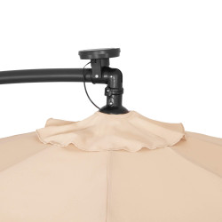 Záhradný slnečník s ľad osvetlením 290 cm, béžový SPRINGOS ATENA GU0047