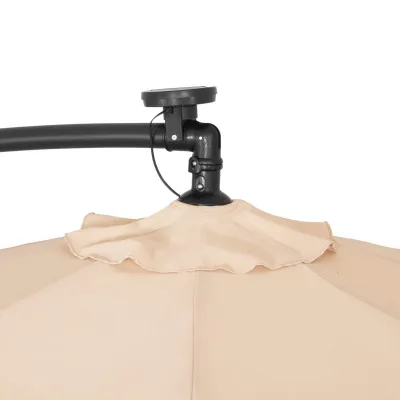 Záhradný slnečník s ľad osvetlením 290 cm, béžový SPRINGOS ATENA GU0047