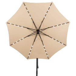 Záhradný slnečník s ľad osvetlením 290 cm, béžový SPRINGOS ATENA GU0047