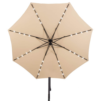 Záhradný slnečník s ľad osvetlením 290 cm, béžový SPRINGOS ATENA GU0047