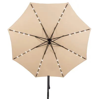 Záhradný slnečník s ľad osvetlením 290 cm, béžový SPRINGOS ATENA GU0047