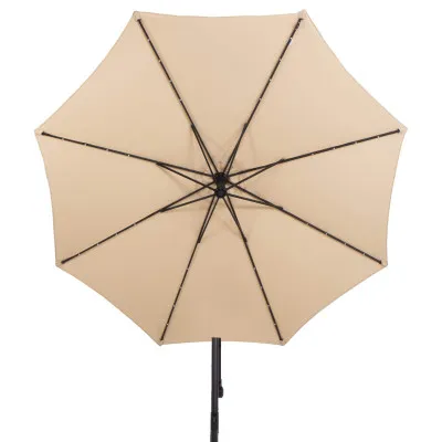 Záhradný slnečník s ľad osvetlením 290 cm, béžový SPRINGOS ATENA GU0047