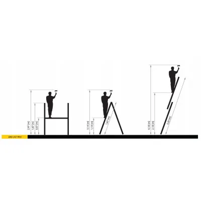 Multifunkčné lešenie 3m / 4,2m DRABEST ARD-2x7 PRO