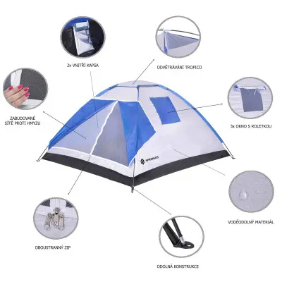 Stan SPRINGOS COLORADO 4 šedo-modrý