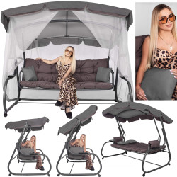 Záhradná hojdačka 4-miestna SPRINGOS DIANA GS0032, hnedá