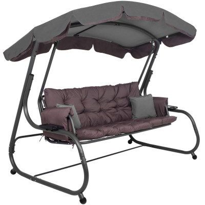 Záhradná hojdačka 4-miestna SPRINGOS DIANA GS0032, hnedá