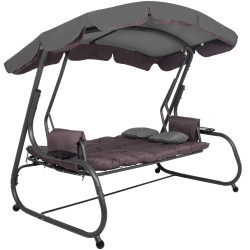 Záhradná hojdačka 4-miestna SPRINGOS DIANA GS0032, hnedá