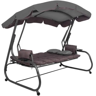 Záhradná hojdačka 4-miestna SPRINGOS DIANA GS0032, hnedá