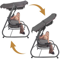 Záhradná hojdačka 4-miestna SPRINGOS DIANA GS0032, hnedá