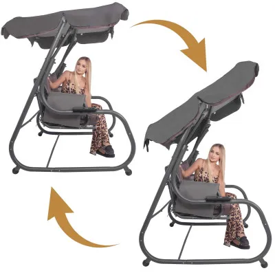 Záhradná hojdačka 4-miestna SPRINGOS DIANA GS0032, hnedá