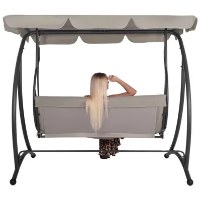 Záhradná hojdačka 4-miestna SPRINGOS DEIZY GS0031, béžová