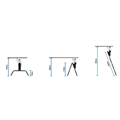 Multifunkčný kĺbový rebrík 4x3 priečky HIGHER ML-103 PRO