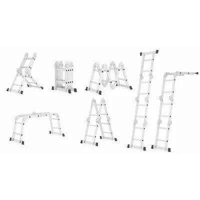 Multifunkčný kĺbový rebrík 4x2 priečky + plošina HIGHER ML-102A PRO