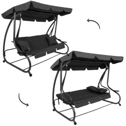 Záhradná hojdačka SPRINGOS BOHEMA 4-miestna, tmavo šedá