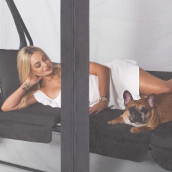 Záhradná hojdačka SPRINGOS BOHEMA 4-miestna, tmavo šedá